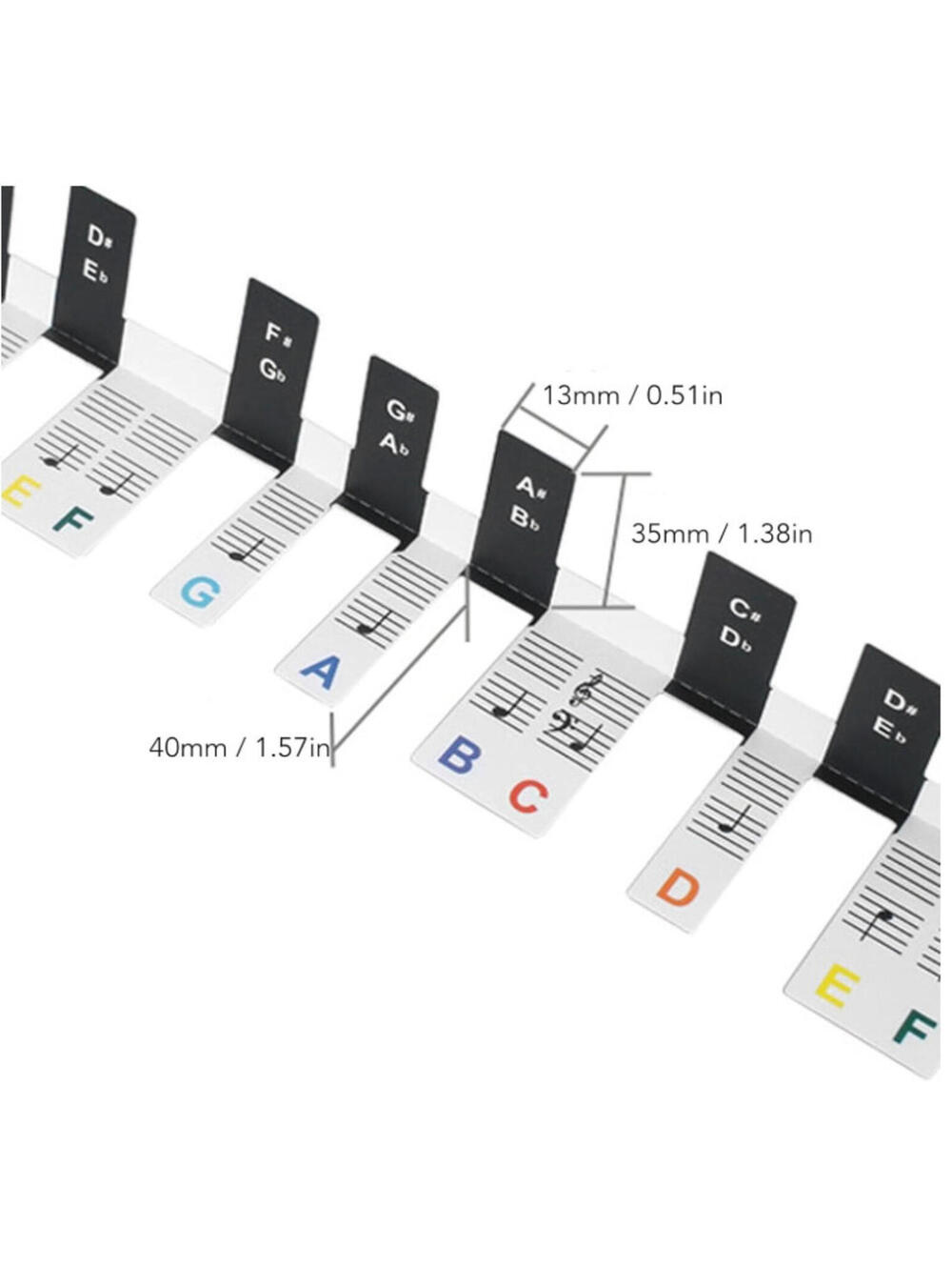 Removable Piano Key Stickers Color Note Labels Kids Beginner Learning For 88/77 - Picture 2 of 9